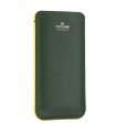 Funda Itaca Iphone 12 / 12 Pro Piel Verde Oscuro Y Amarillo